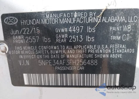 2015 Hyundai Sonata Sport from USA, damaged, VIN 5NPE34AF3FH256488